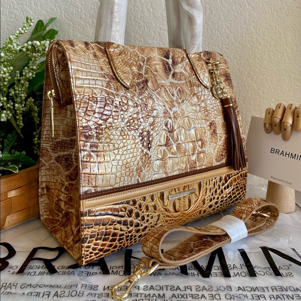 💥4th SALE💥🇺🇸TOASTED KEMPSEY SAFARI CAROLINE BRAHMIN $415 SATCHEL